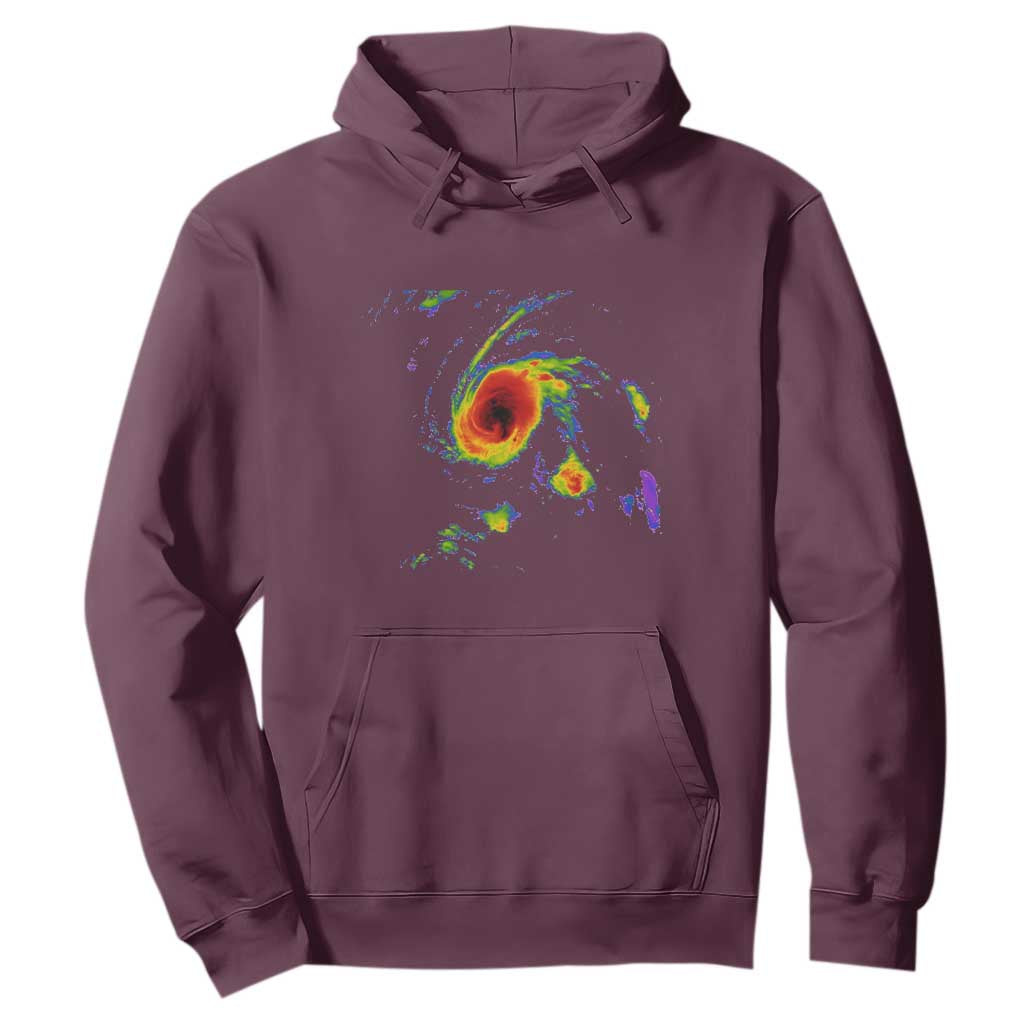 Hurricane Gabrielle 2025 Hoodie Meteorologist Weather Radar Storm Chasing TS11 Maroon Print Your Wear