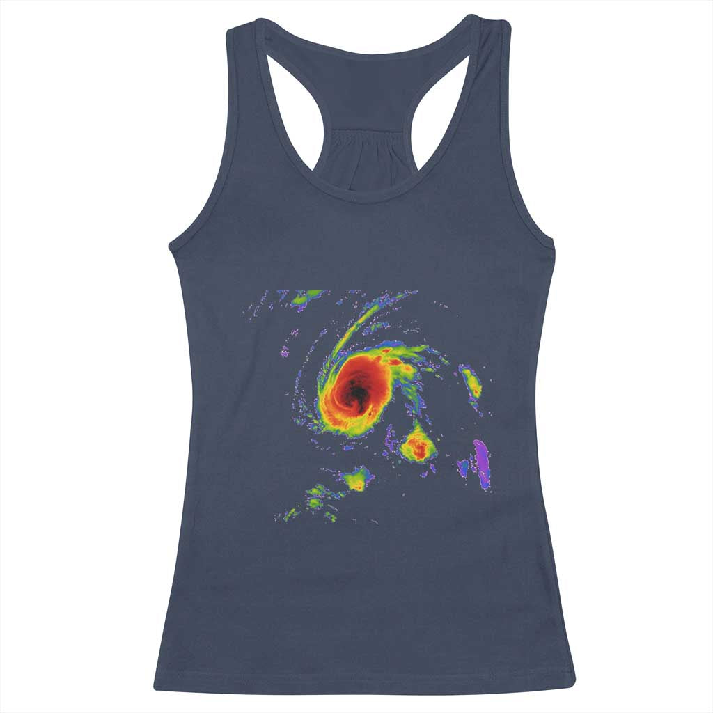Hurricane Gabrielle 2025 Racerback Tank Top Meteorologist Weather Radar Storm Chasing TS11 Navy Print Your Wear