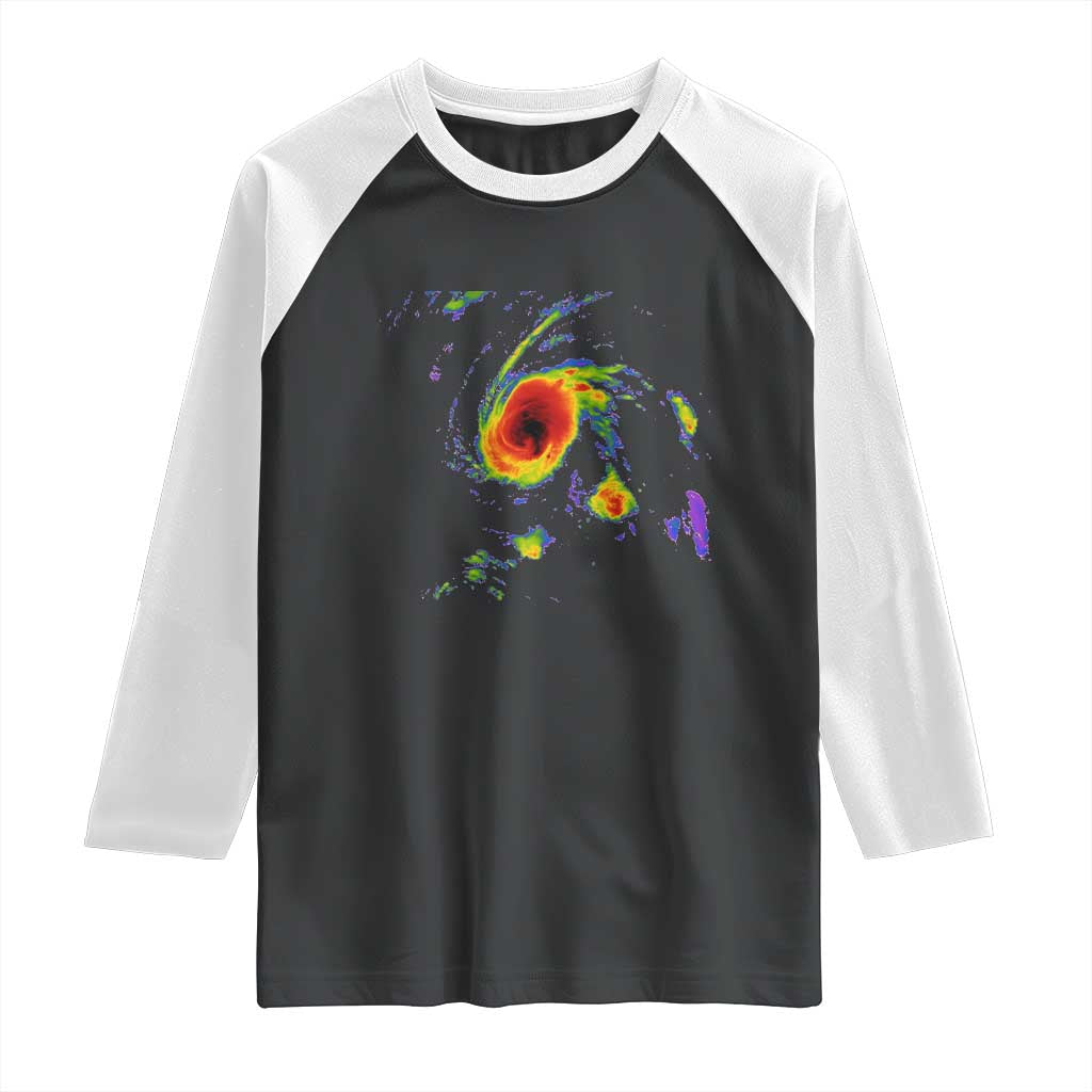 Hurricane Gabrielle 2025 Raglan Shirt Meteorologist Weather Radar Storm Chasing TS11 Black White Print Your Wear