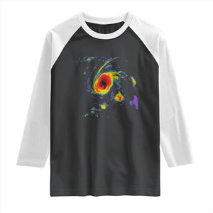 Hurricane Gabrielle 2025 Raglan Shirt Meteorologist Weather Radar Storm Chasing TS11 Black White Print Your Wear