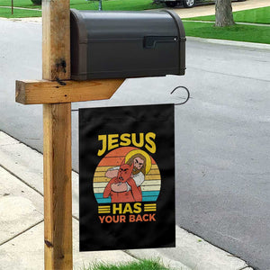 Funny Jesus Has Your Back Garden Flag Jiu Jitsu Retro Christian TS11 Print Your Wear