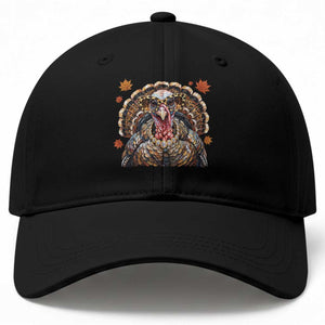 Faux Hand Painted Leopard Turkey Sassy Thanksgiving Baseball Cap