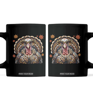 Faux Hand Painted Leopard Turkey Sassy Thanksgiving Coffee Mug