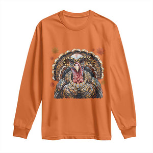 Faux Hand Painted Leopard Turkey Sassy Thanksgiving Long Sleeve Shirt