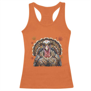 Faux Hand Painted Leopard Turkey Sassy Thanksgiving Racerback Tank Top