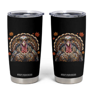 Faux Hand Painted Leopard Turkey Sassy Thanksgiving Tumbler Cup