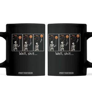 Well Shit Skeleton Lost Pumpkin Balloon Funny Halloween Coffee Mug