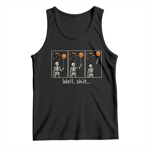Well Shit Skeleton Lost Pumpkin Balloon Funny Halloween Tank Top