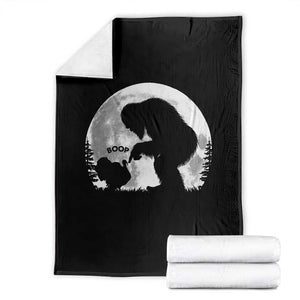 Bigfoot Boop Turkey Nose Full Moon Funny Thanksgiving Sasquatch Throw Blanket