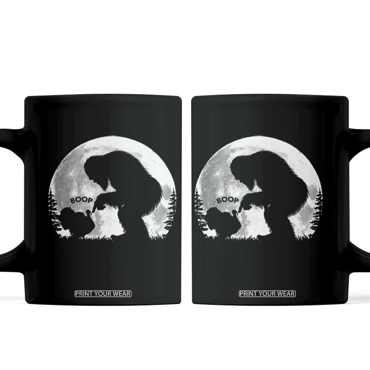 Bigfoot Boop Turkey Nose Full Moon Funny Thanksgiving Sasquatch Coffee Mug