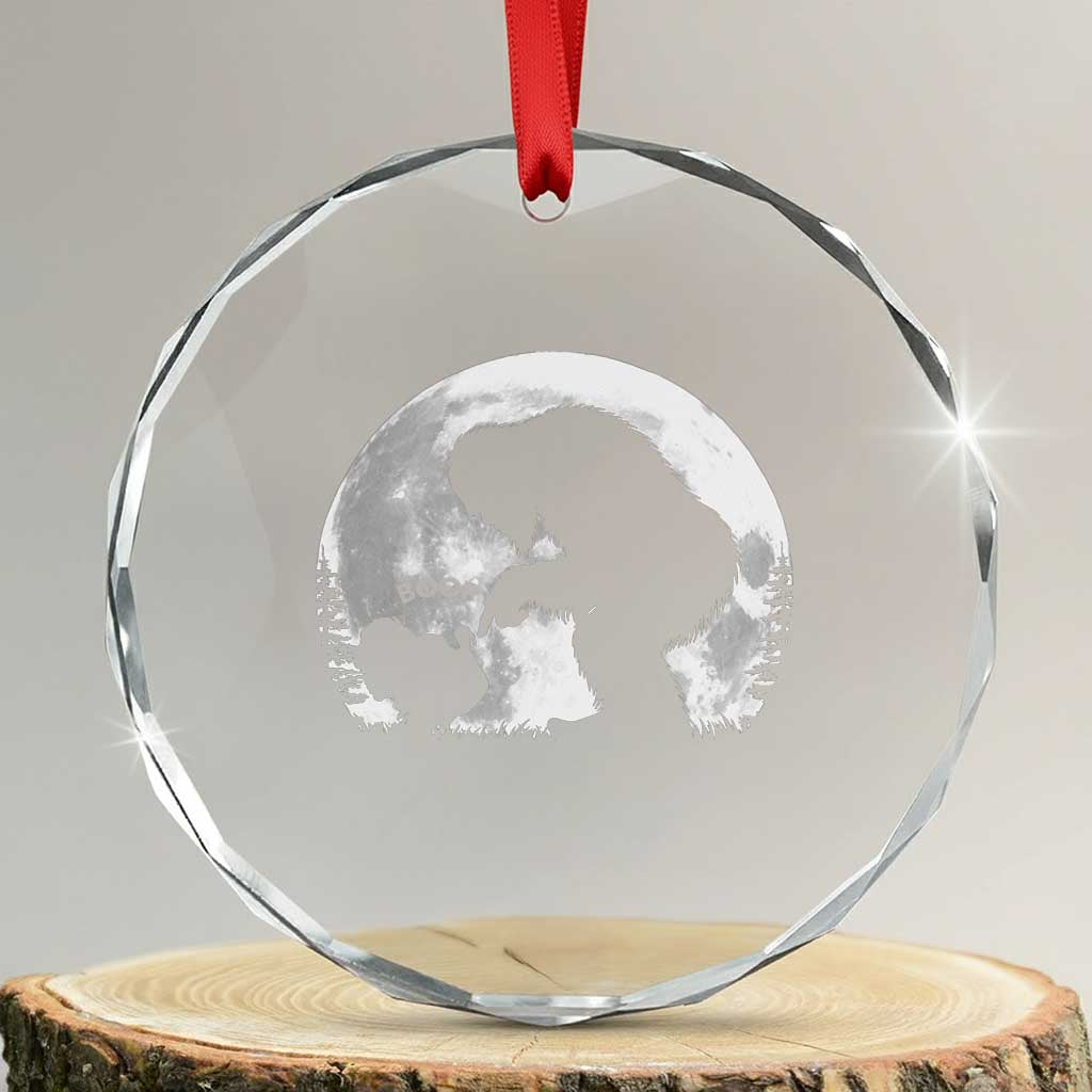 Bigfoot Boop Turkey Nose Full Moon Funny Thanksgiving Sasquatch Crystal Glass Ornament