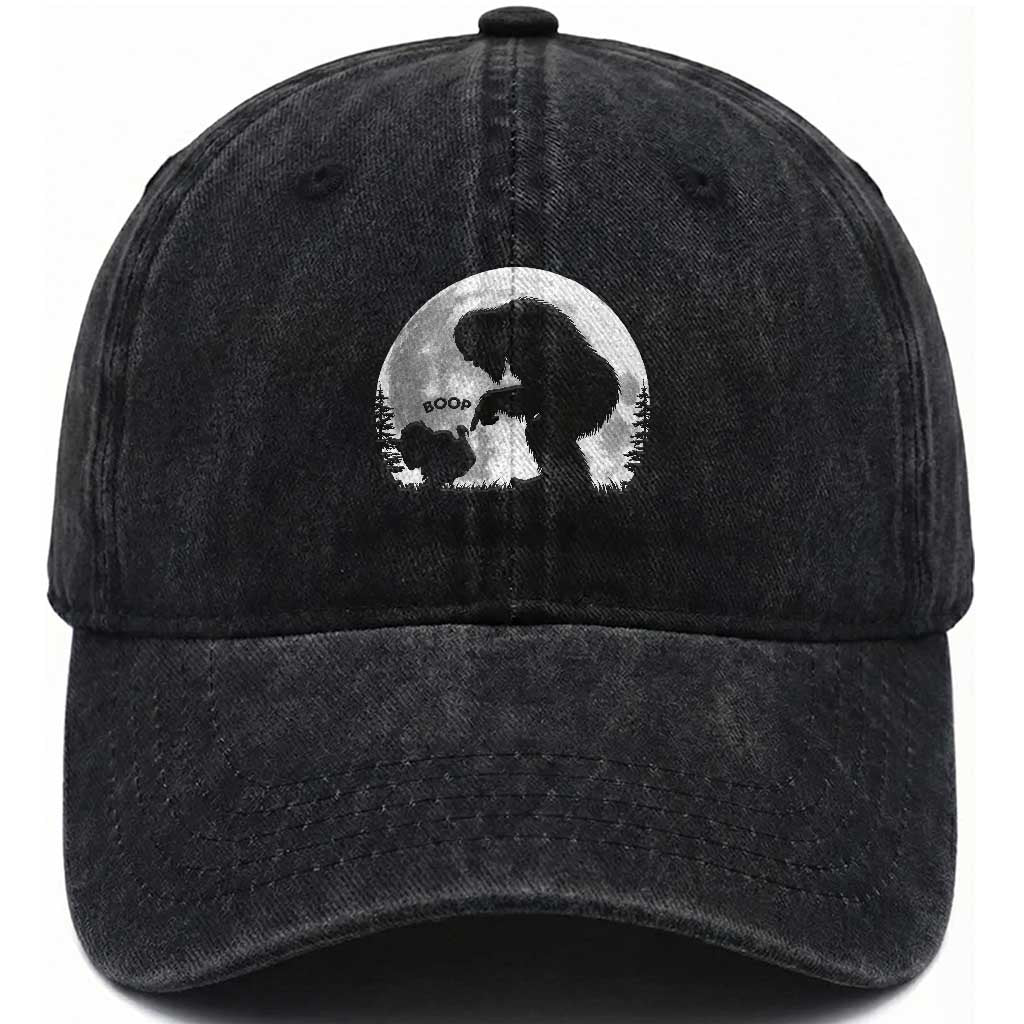 Bigfoot Boop Turkey Nose Full Moon Funny Thanksgiving Sasquatch Washed Cotton Baseball Cap