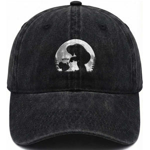 Bigfoot Boop Turkey Nose Full Moon Funny Thanksgiving Sasquatch Washed Cotton Baseball Cap
