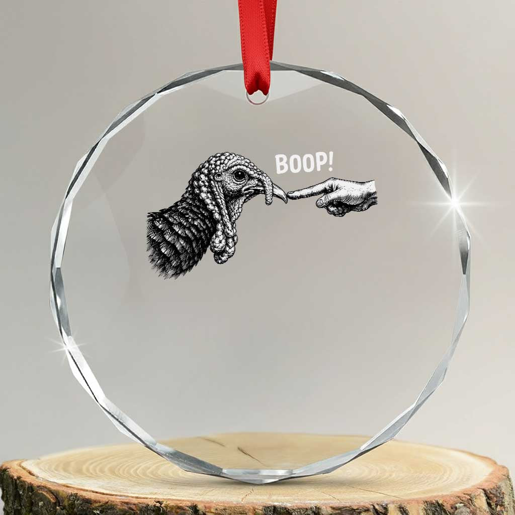 Boop Funny Turkey Nose Thanksgiving Poultry Crystal Glass Ornament