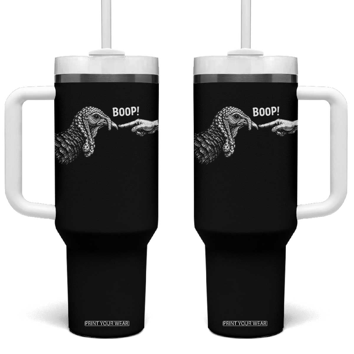 Boop Funny Turkey Nose Thanksgiving Poultry Tumbler With Handle