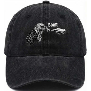 Boop Funny Turkey Nose Thanksgiving Poultry Washed Cotton Baseball Cap