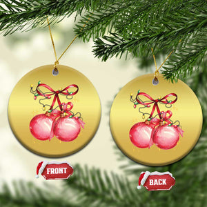 Xmas Coquette Pink Baubles Bow Christmas Ornament TS11 Circle Gold Print Your Wear