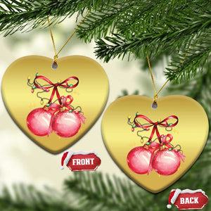 Xmas Coquette Pink Baubles Bow Christmas Ornament TS11 Heart Gold Print Your Wear