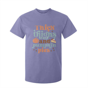 Thanksgiving T Shirt For Kid Thick Thighs And Pumpkin Pies Dinner TS11 Violet Print Your Wear