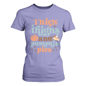 Thanksgiving T Shirt For Women Thick Thighs And Pumpkin Pies Dinner TS11 Violet Print Your Wear