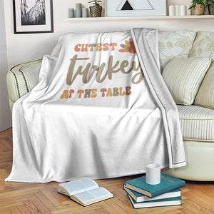 Funny Thanksgiving Turkey Throw Blanket Cutest Turkey At The Table Fall Season TS11 Print Your Wear