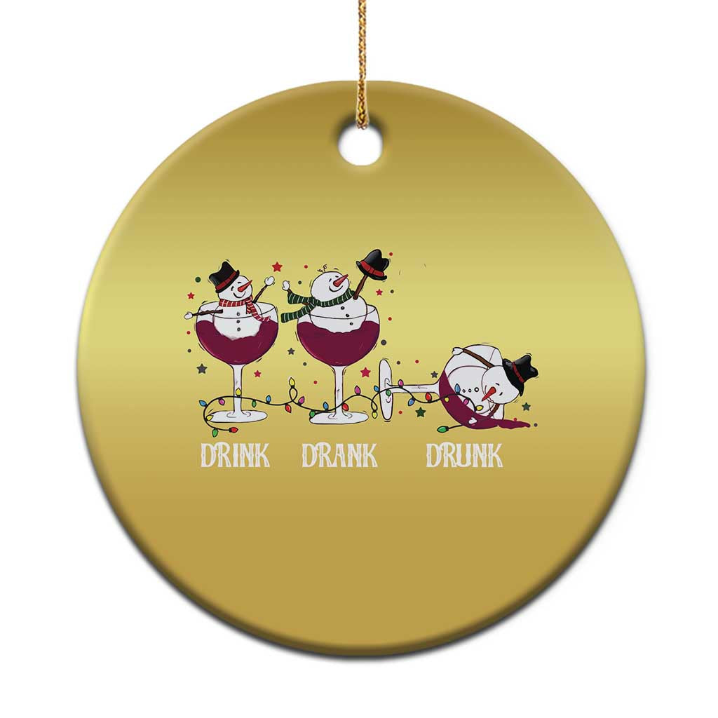 Funny Xmas Wine Christmas Ornament Drink Drank Drunk Snowman Xmas TS11 Print Your Wear