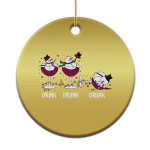 Funny Xmas Wine Christmas Ornament Drink Drank Drunk Snowman Xmas TS11 Print Your Wear