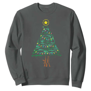 Christmas Gun Sweatshirt Xmas Tree 2nd Amendment Star TS11 Dark Heather Print Your Wear