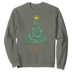 Christmas Gun Sweatshirt Xmas Tree 2nd Amendment Star TS11 Military Green Print Your Wear