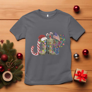 Christmas Veterans T Shirt Joy Candy Cane American Flag TS11 Charcoal Print Your Wear