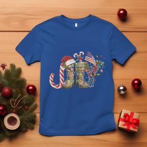 Christmas Veterans T Shirt Joy Candy Cane American Flag TS11 Royal Blue Print Your Wear