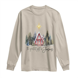 Christian Christmas Long Sleeve Shirt The Greatest Gift Is Jesus Star Of Bethlehem TS11 Sand Print Your Wear