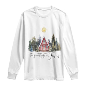 Christian Christmas Long Sleeve Shirt The Greatest Gift Is Jesus Star Of Bethlehem TS11 White Print Your Wear