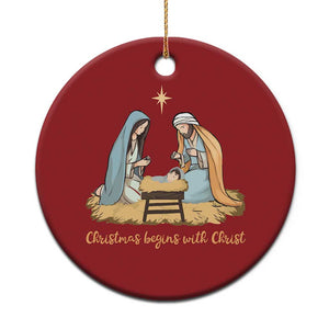 Christmas Begins With Christ Christmas Ornament Christian Xmas Nativity Scene TS11 Print Your Wear