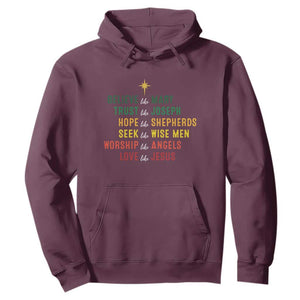 Christian Faith Hoodie Believe Like Mary Trust Like Joseph Hope Like Shepherds TS11 Maroon Print Your Wear