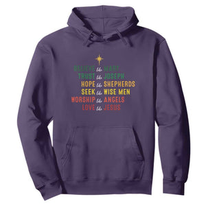 Christian Faith Hoodie Believe Like Mary Trust Like Joseph Hope Like Shepherds TS11 Purple Print Your Wear