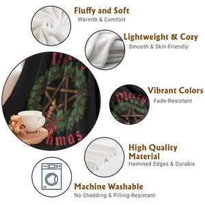 Nordic Christmas Throw Blanket Merry Witchmas Pagan Yule Xmas Wreath TS11 Print Your Wear