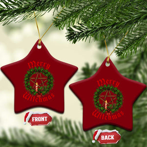Nordic Christmas Ceramic Ornament Merry Witchmas Pagan Yule Xmas Wreath TS11 Print Your Wear