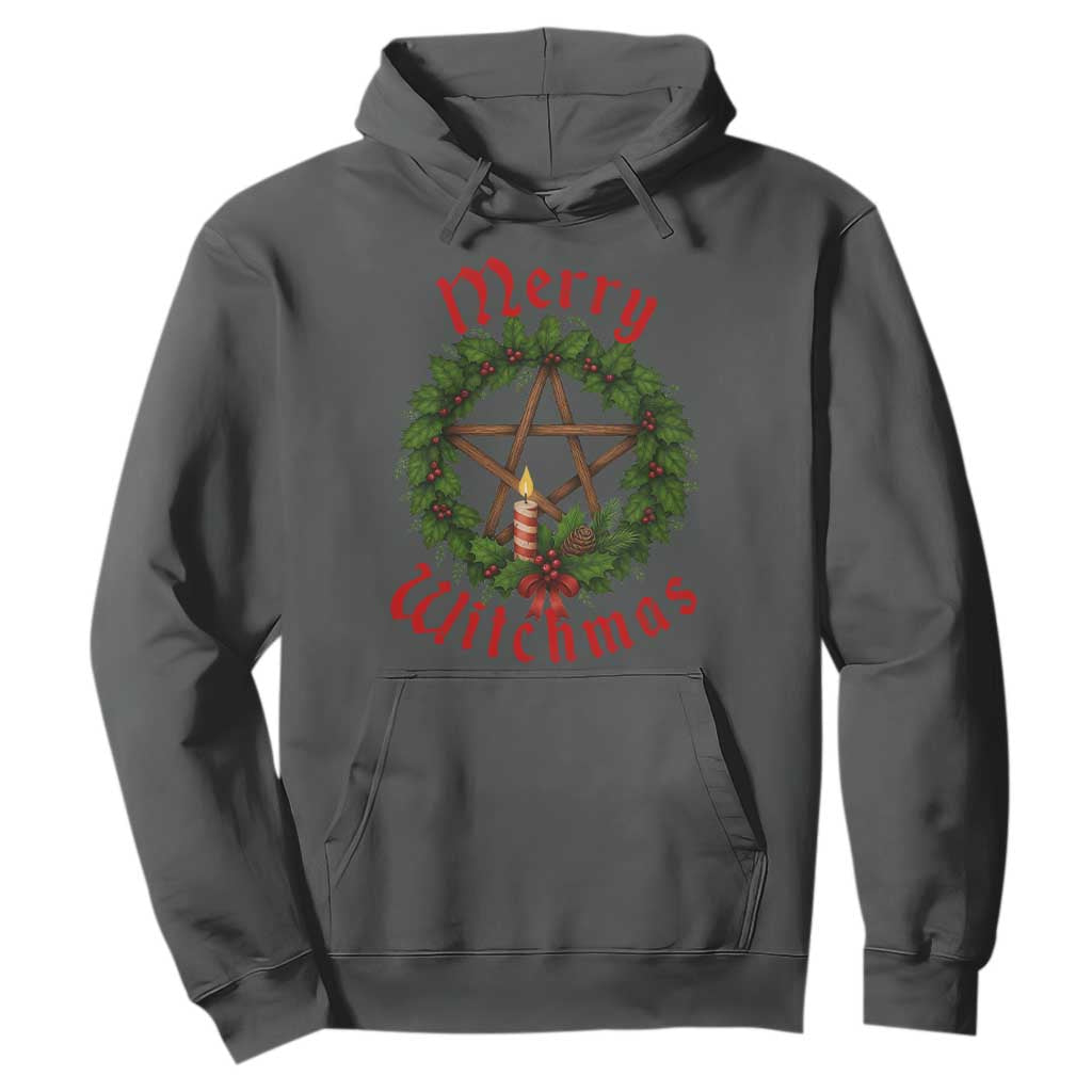 Nordic Christmas Hoodie Merry Witchmas Pagan Yule Xmas Wreath TS11 Dark Heather Print Your Wear
