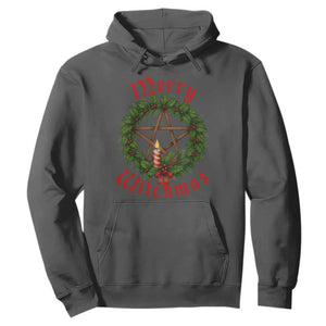 Nordic Christmas Hoodie Merry Witchmas Pagan Yule Xmas Wreath TS11 Dark Heather Print Your Wear