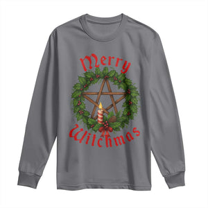 Nordic Christmas Long Sleeve Shirt Merry Witchmas Pagan Yule Xmas Wreath TS11 Charcoal Print Your Wear