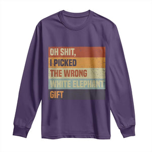 Oh Shit I Picked The Wrong White Elephant Gift Long Sleeve Shirt Funny Christmas Gift Exchange Game TS11 Purple Print Your Wear