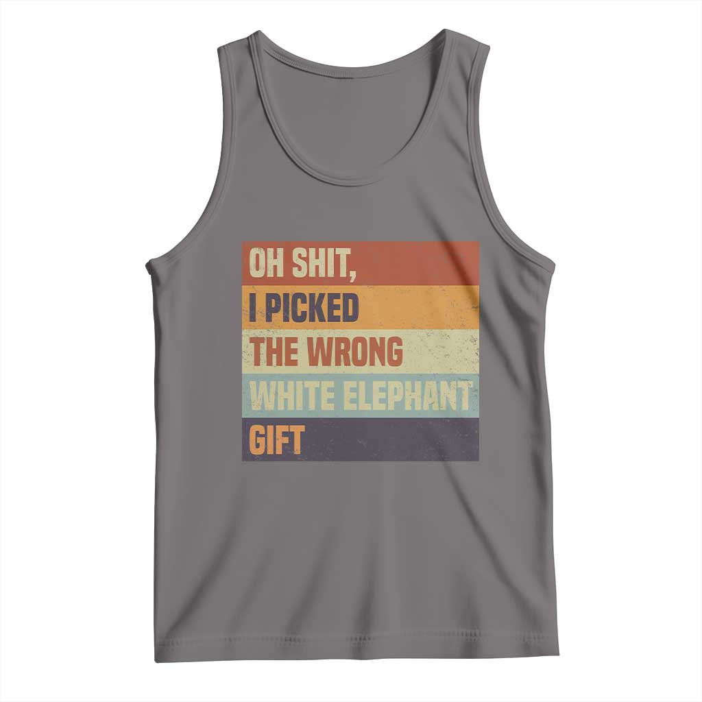 Oh Shit I Picked The Wrong White Elephant Gift Tank Top Funny Christmas Gift Exchange Game TS11 Deep Heather Print Your Wear