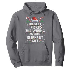 Funny Oh Shit I Picked The Wrong White Elephant Gift Hoodie Christmas Gift Exchange Santa Hat TS11 Charcoal Print Your Wear