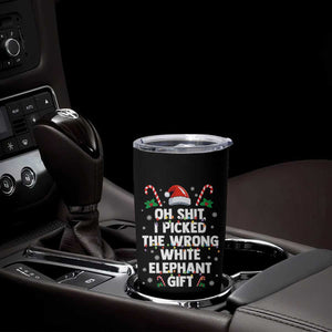 Funny Oh Shit I Picked The Wrong White Elephant Gift Tumbler Cup Christmas Gift Exchange Santa Hat TS11 Print Your Wear