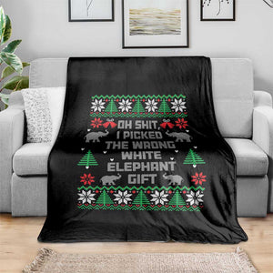 Funny Oh Shit I Picked The Wrong White Elephant Gift Throw Blanket Christmas Gift Exchange TS11 Print Your Wear