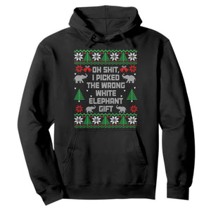 Funny Oh Shit I Picked The Wrong White Elephant Gift Hoodie Christmas Gift Exchange TS11 Black Print Your Wear
