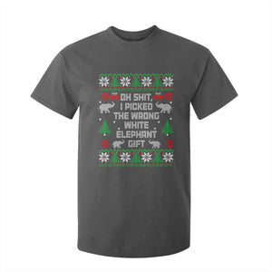 Funny Oh Shit I Picked The Wrong White Elephant Gift T Shirt For Kid Christmas Gift Exchange TS11 Dark Heather Print Your Wear