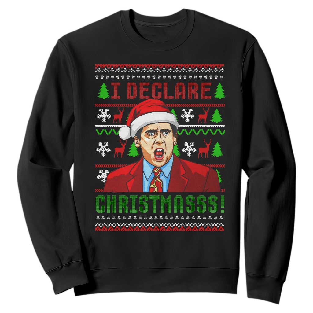 Funny I Declare Christmas Sweatshirt Funny Christmas Office Holiday Meme TS11 Black Print Your Wear