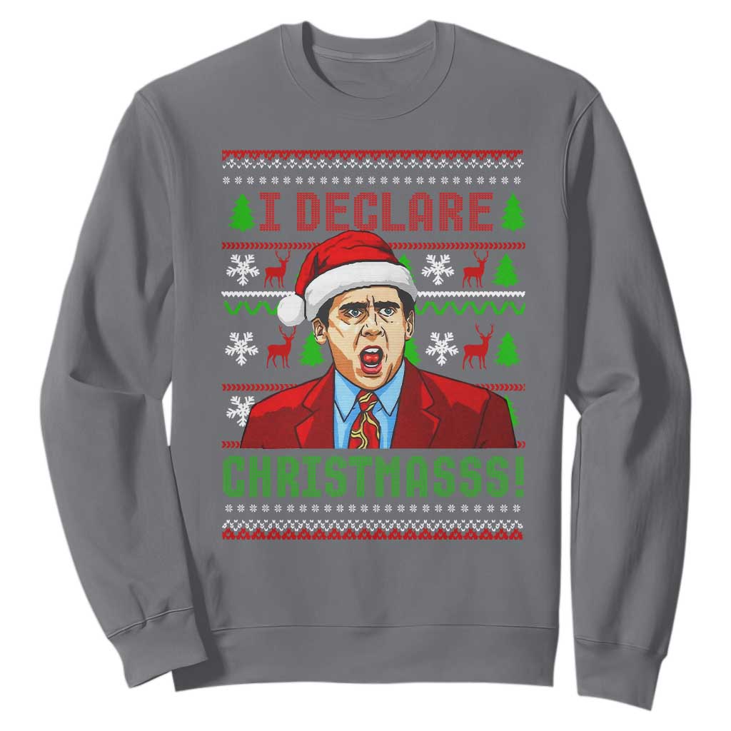 Funny I Declare Christmas Sweatshirt Funny Christmas Office Holiday Meme TS11 Charcoal Print Your Wear